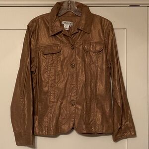 Women’s Coldwater Creek Size Medium Gold Tapestry Tone Jacket